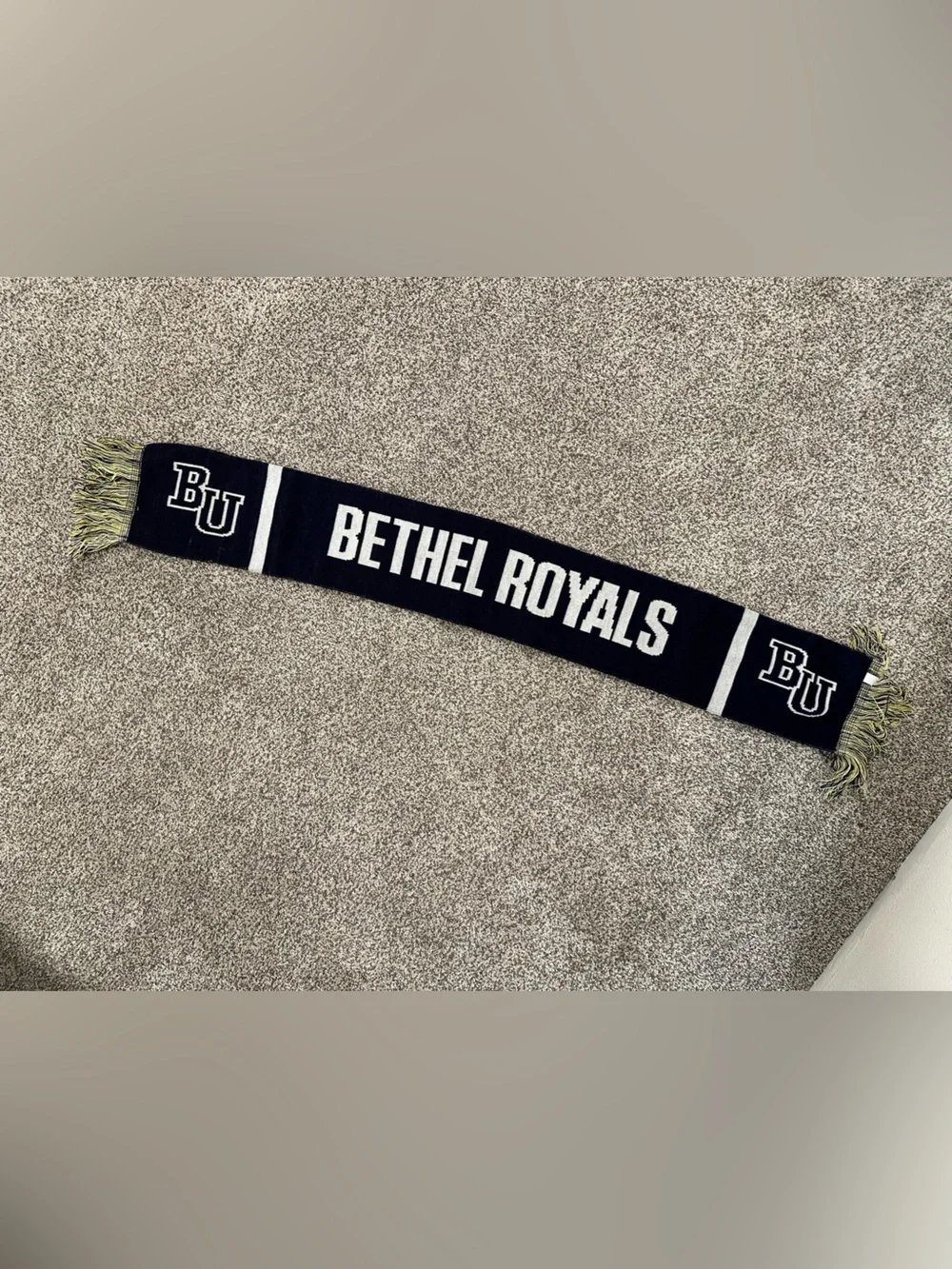 Bethel Royals University Navy Blue Knit Game Day Fan Scarf BU